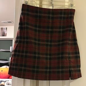 Red Plaid Women's Skirt
